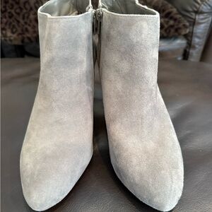 Alex Marie Light Gray Suede Ankle Booties